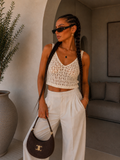 Top crochet con scollo a V