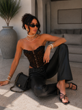 Corsetto leopardato con pizzo