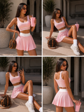 Completo top e gonna stile tennis