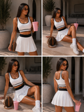 Completo top e gonna stile tennis