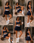 Completo top e gonna stile tennis