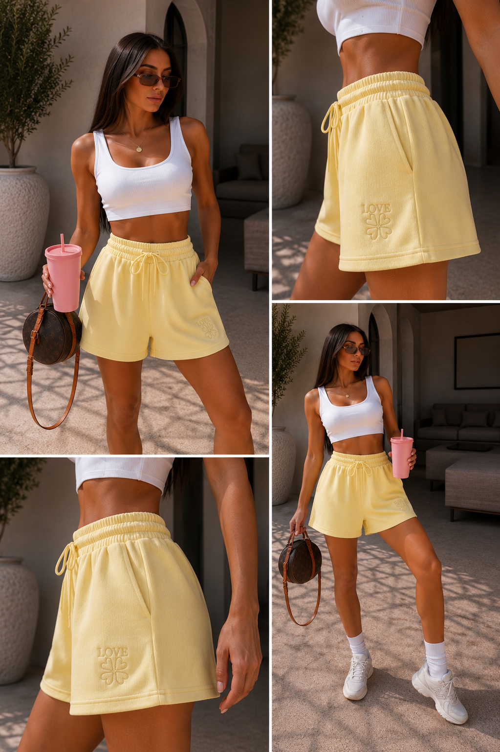 Short con scritta Love