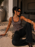 Canotta animalier mesh leopardata