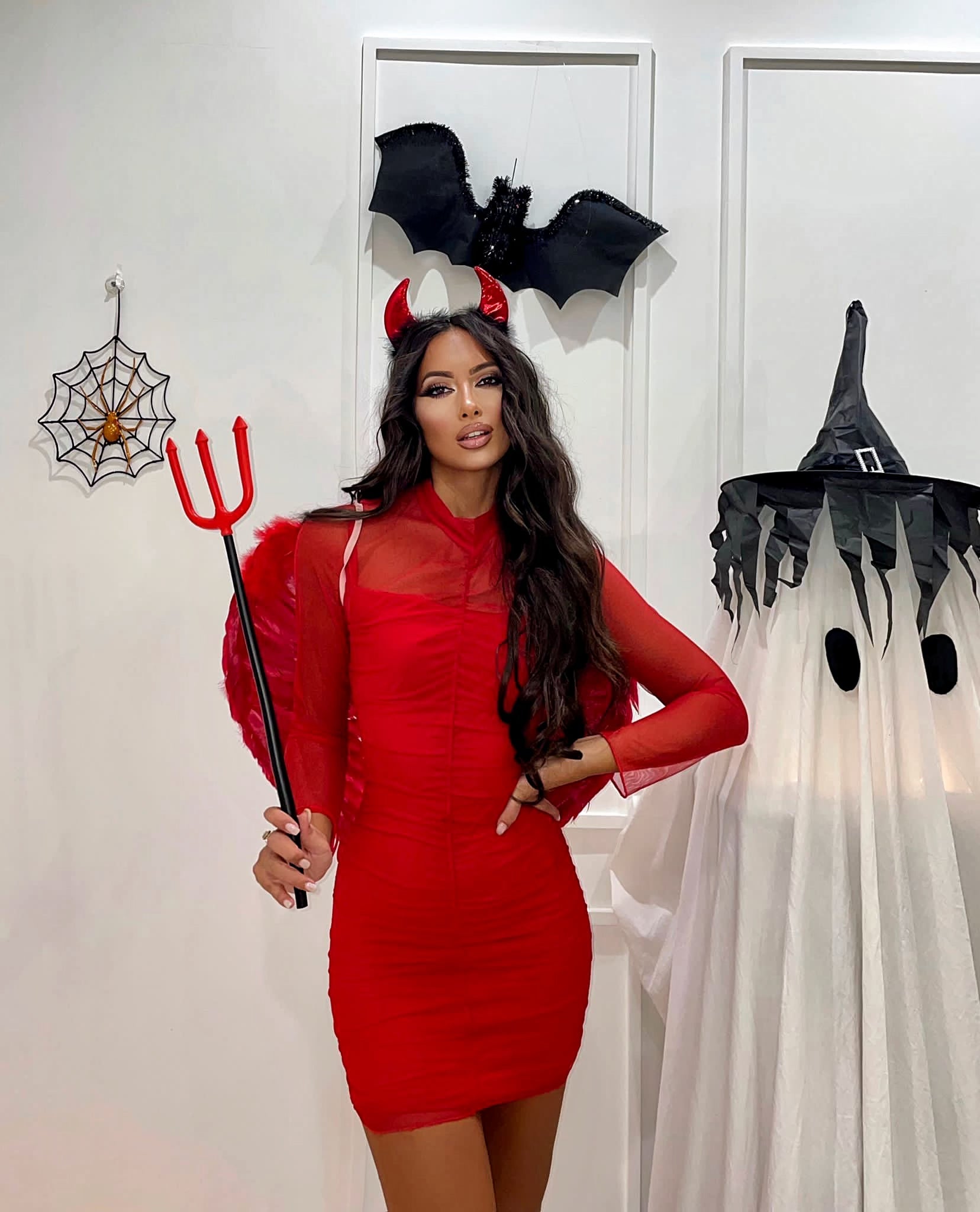 Abito rosso in velo (Diavoletta Halloween)