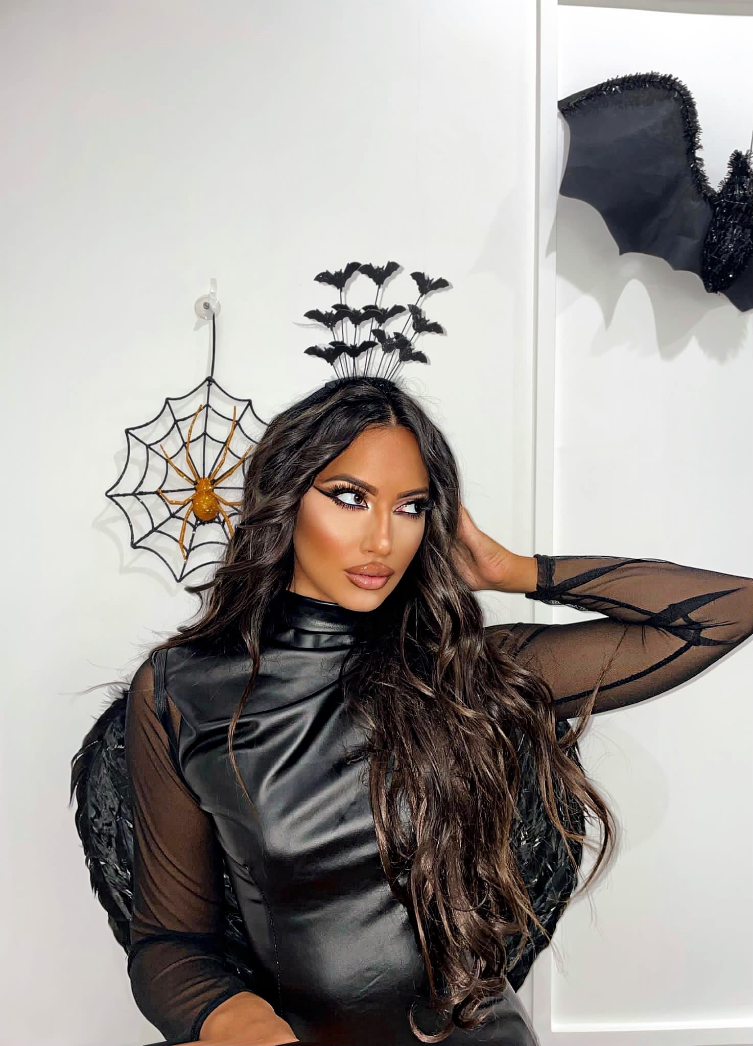 Abito in ecopelle con zip (Bat Girl)