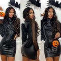 Abito in ecopelle con zip (Bat Girl)