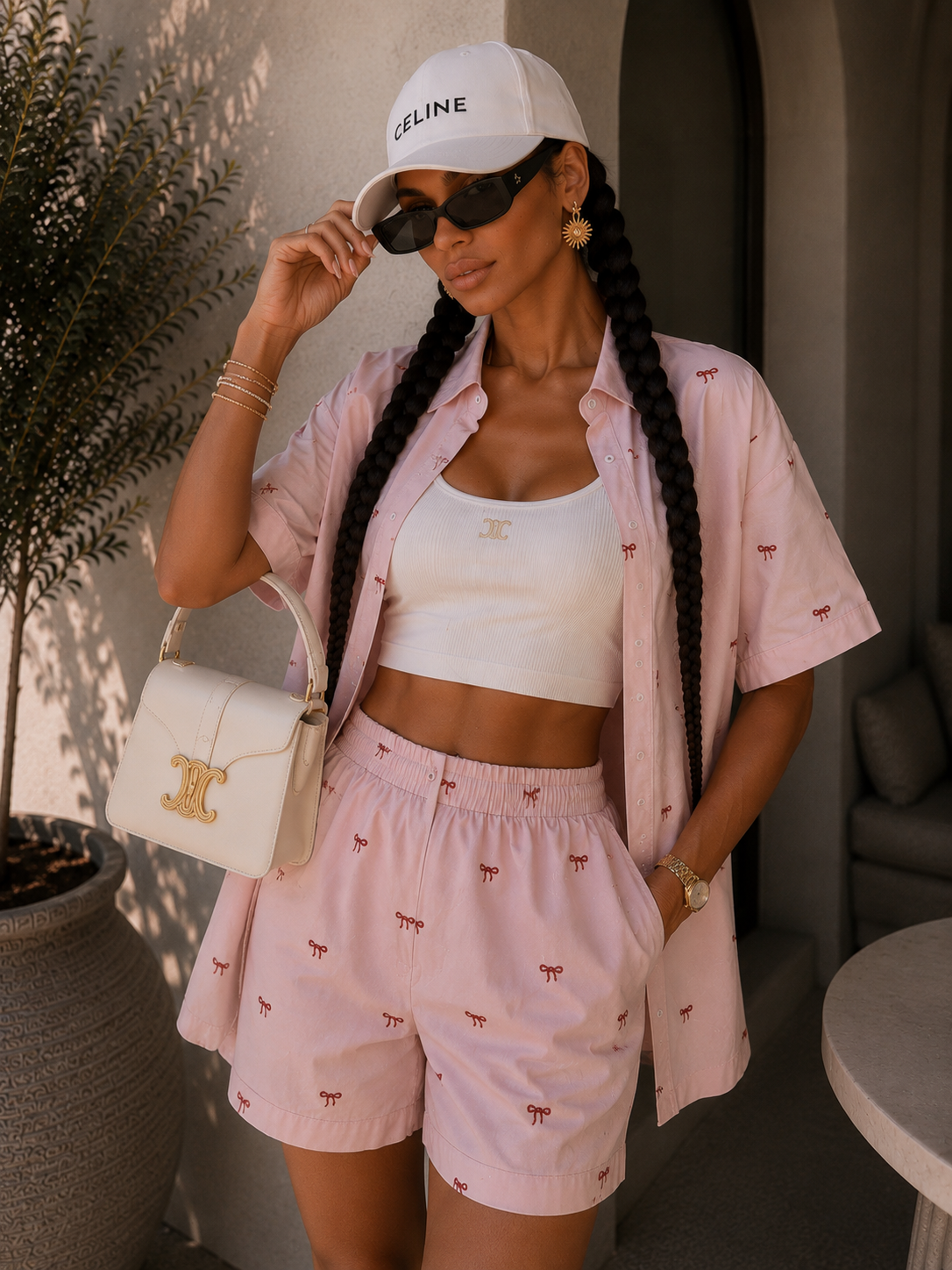 Completo con fiocchetti short e camicia