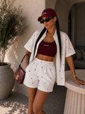 Completo con fiocchetti short e camicia