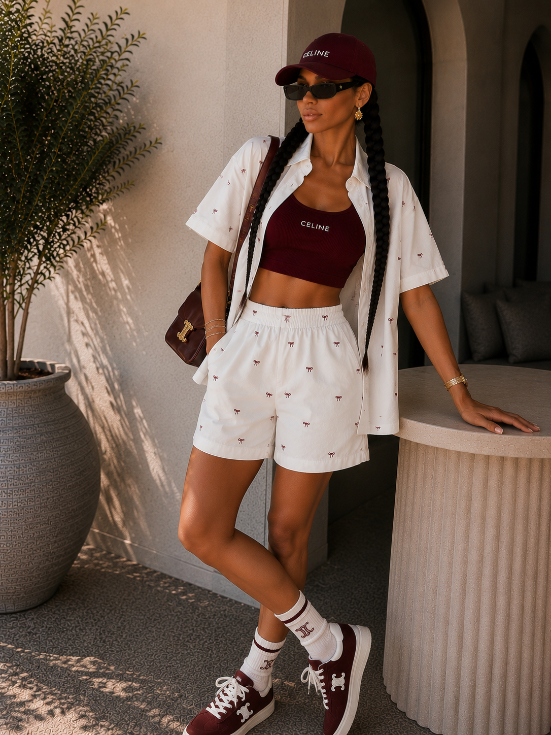 Completo con fiocchetti short e camicia