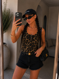 Top animalier con bottoncini