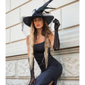 Cappello nero con piume (Strega Halloween)