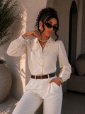 Camicia con collo ricamato floreale
