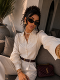 Camicia con collo ricamato floreale