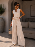 Set pantalone e smanicato cipria