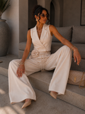 Set pantalone e smanicato cipria