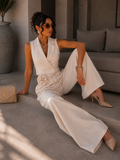 Set pantalone e smanicato cipria