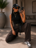 Pantalone choco con cintura