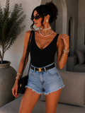 Body contenitivo con scollo a V e bretelle