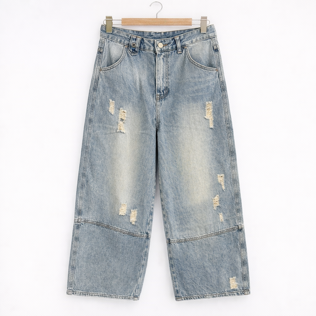 Jeans wide leg Destroyed Vintage