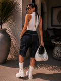 Bermuda Denim borchie Street