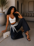 Jeans con bandana in pizzo