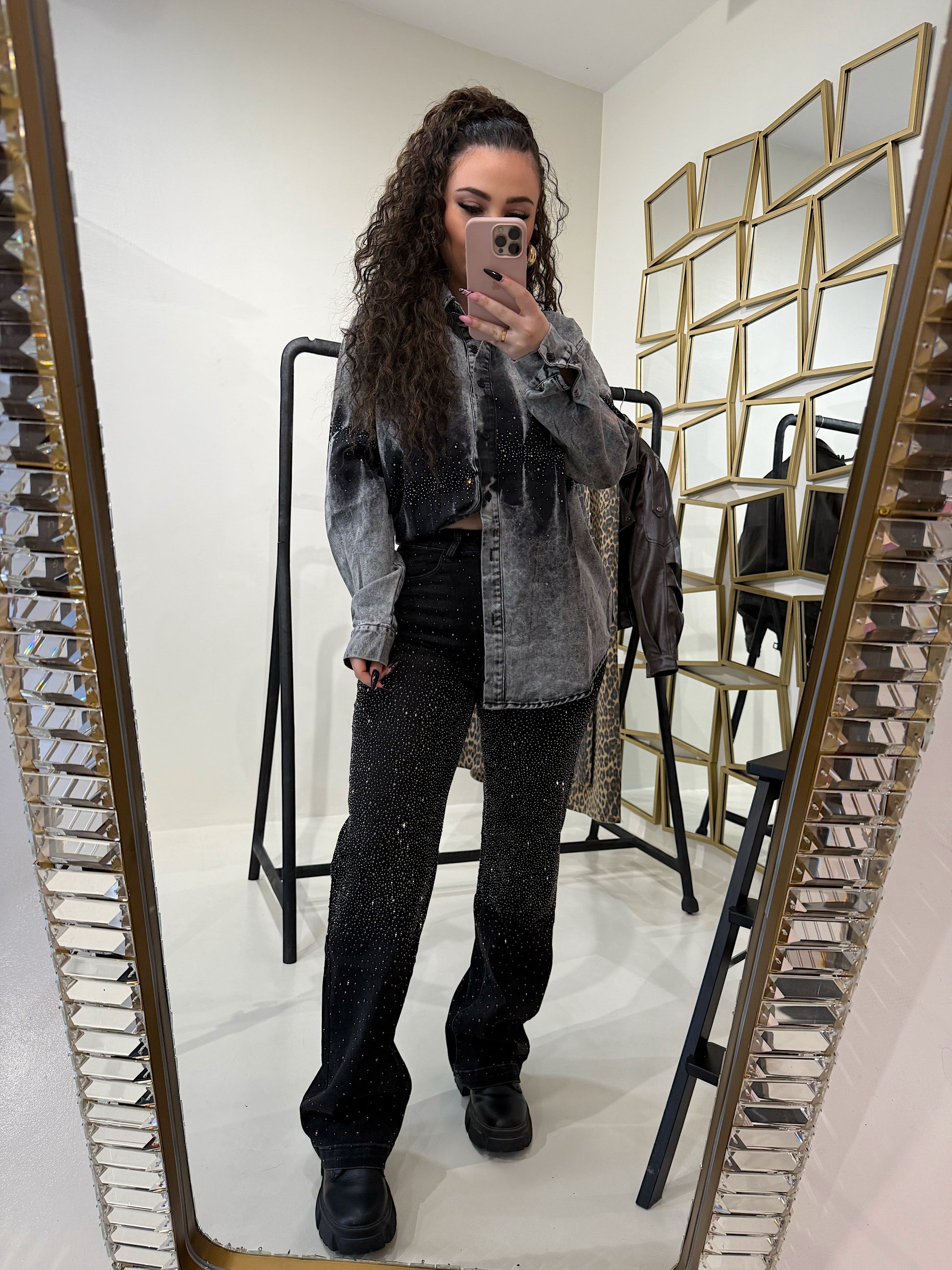 Jeans con strass 3 colori