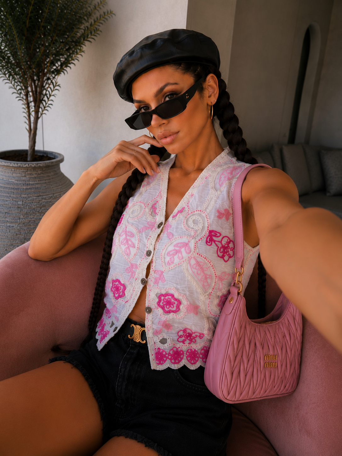Gilet Boho Flower Ricamato