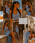 Completo Lurex Shine Top e Gonna