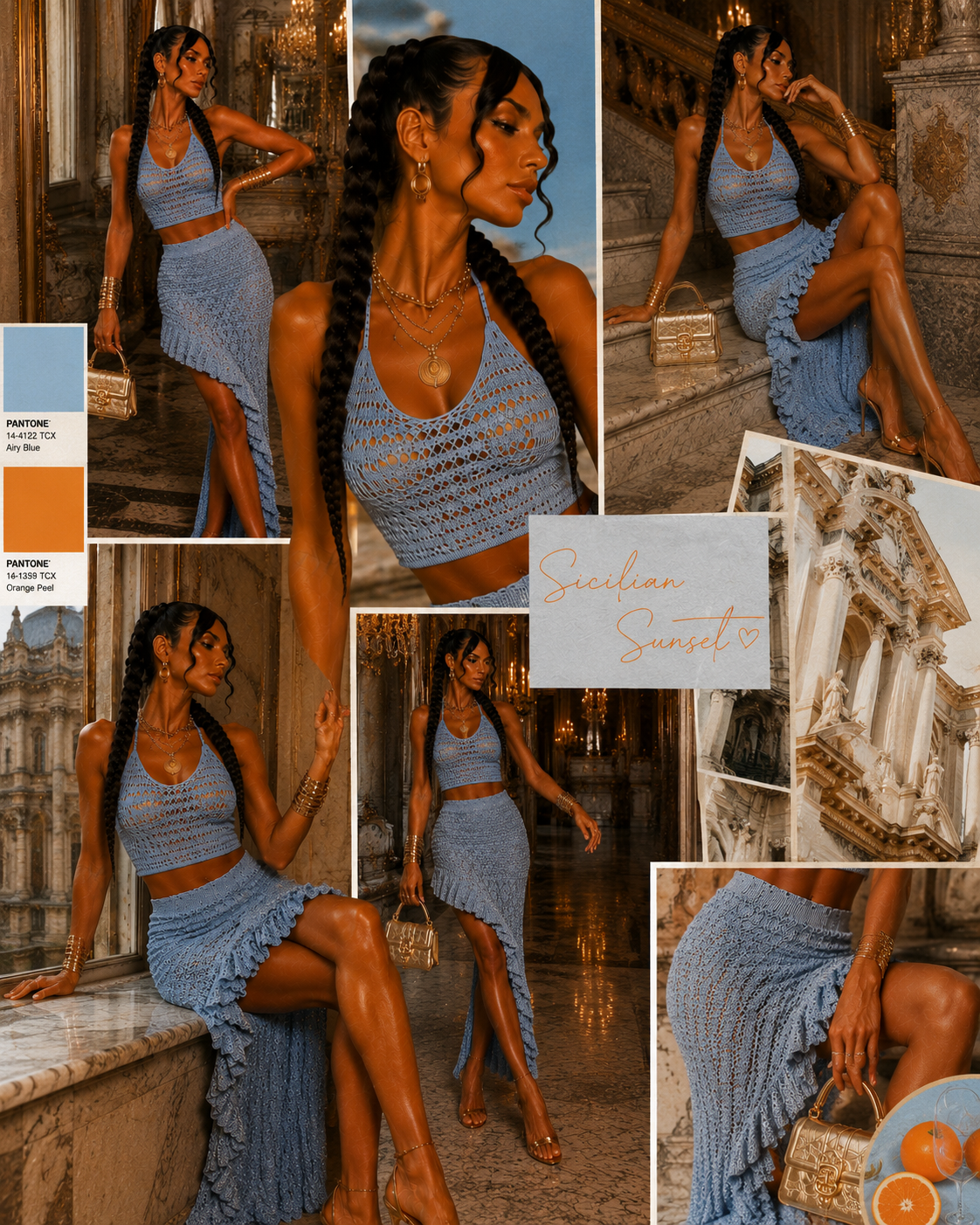 Completo Lurex Shine Top e Gonna
