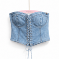 Completo Denim Lace Icon – Corsetto & Jeans Wide Leg