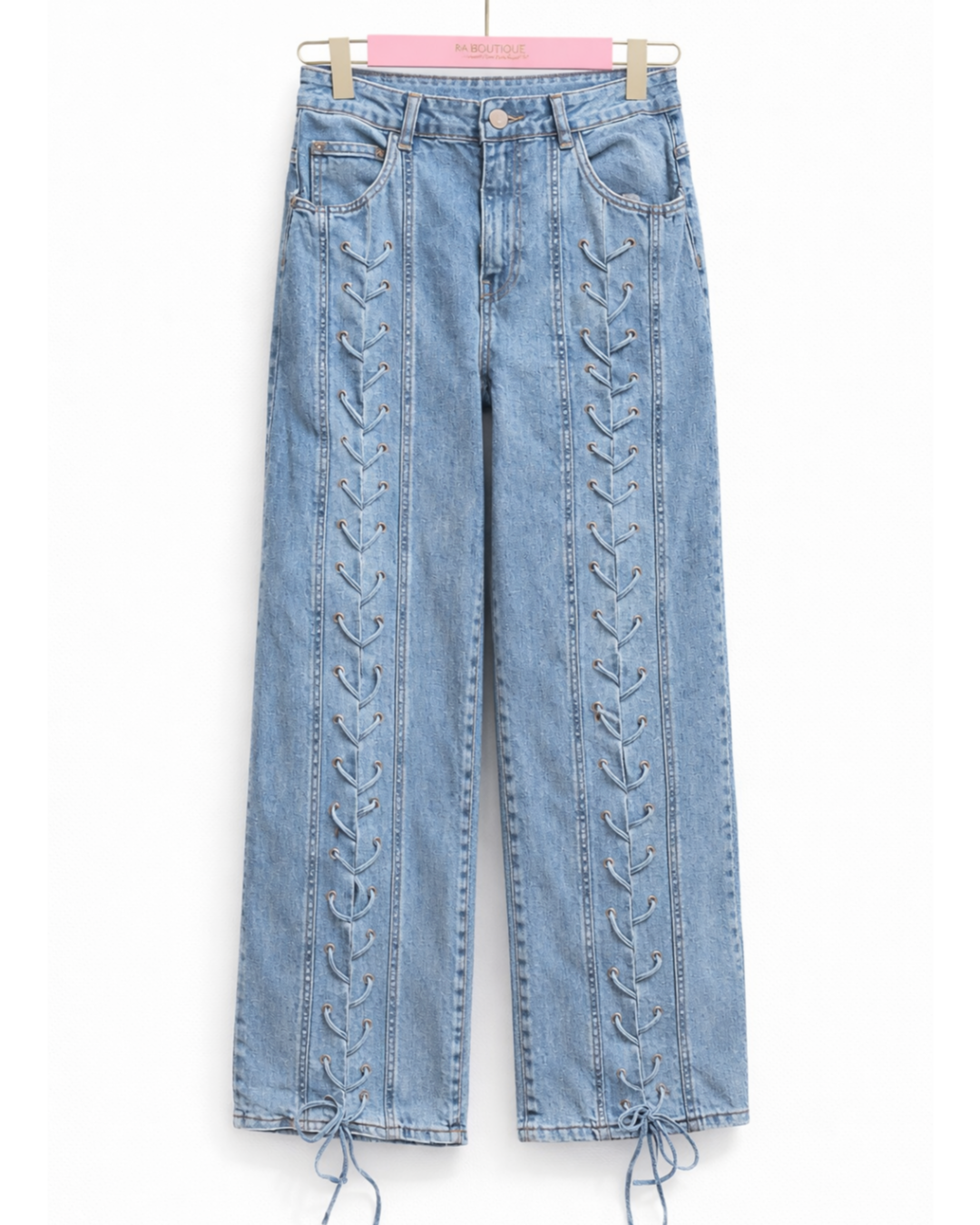Completo Denim Lace Icon – Corsetto & Jeans Wide Leg