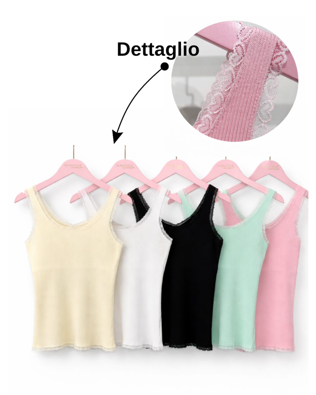 Canotta con dettaglio pizzo a cuore