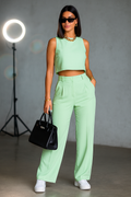 Completo top e pantalone menta