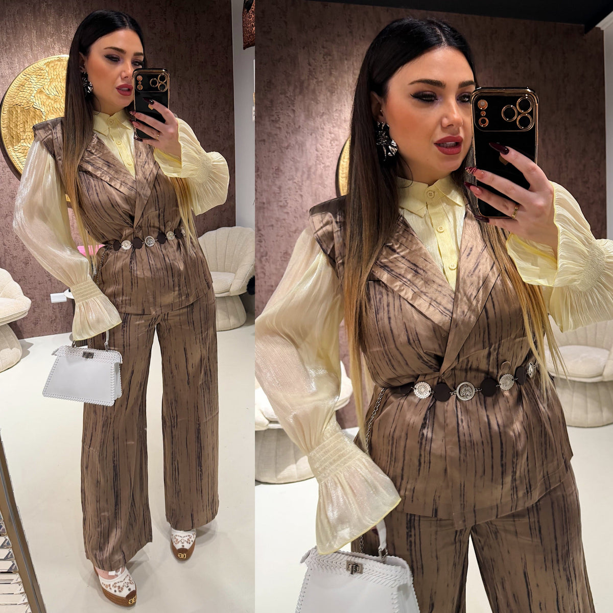 Completo venature luxury con cintura