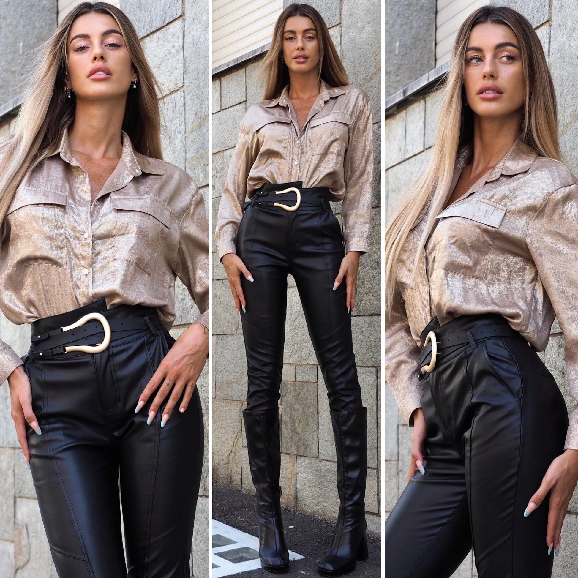 Camicia metal gold