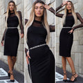 Abito midi in velo nero