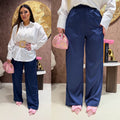 Pantalone satin con elastico