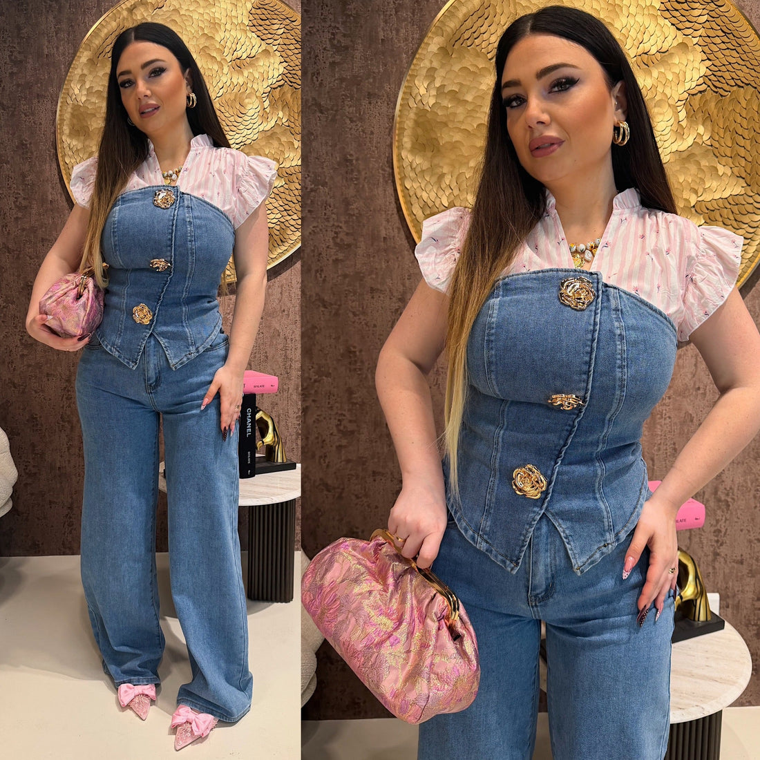 Completo Denim Sculpt Rose