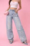 Jeans Wide Leg con strappini