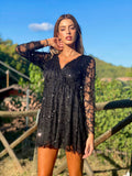 Abito con paillettes Nero