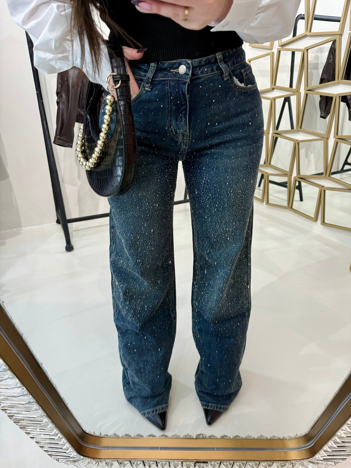 Jeans con strass 3 colori