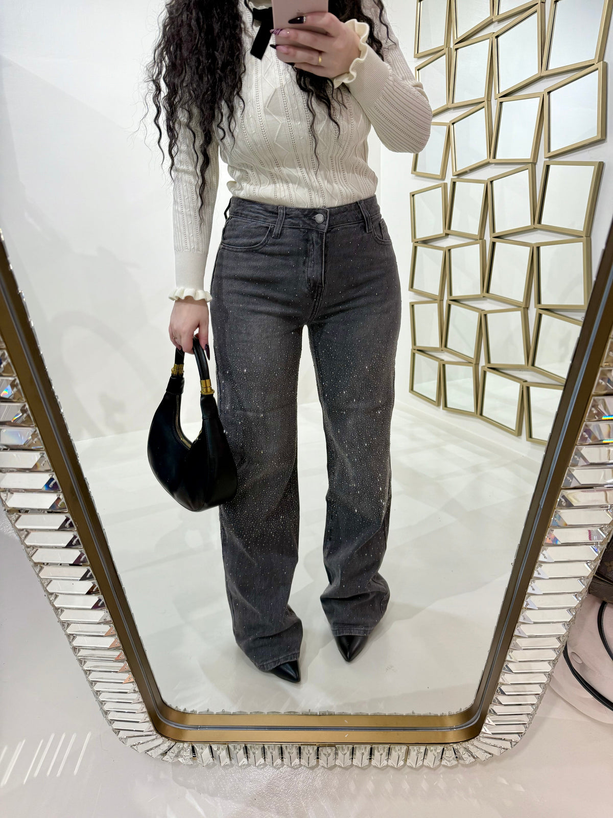 Jeans con strass 3 colori