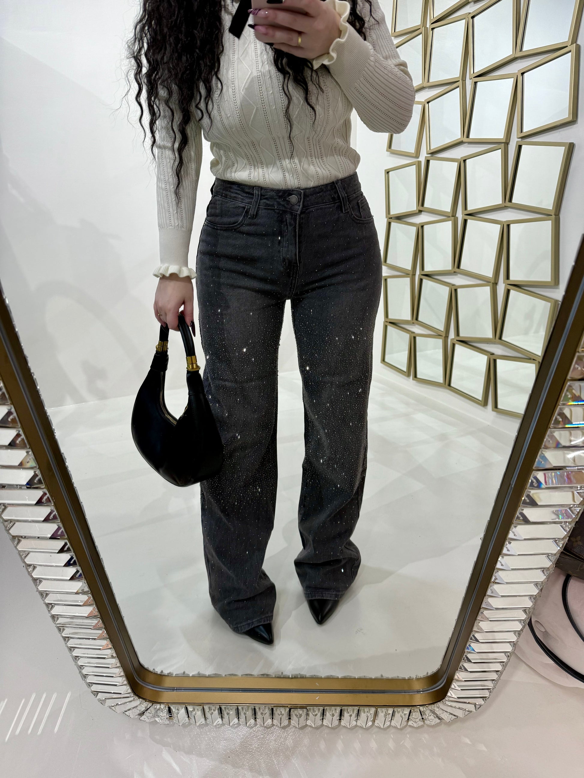 Jeans con strass 3 colori