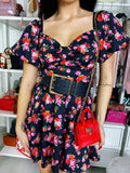 Abito con fiori multicolore