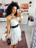 Abito a balze bianco Venere