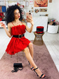 Abito a balze rosso Venere