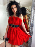 Abito a balze rosso Venere