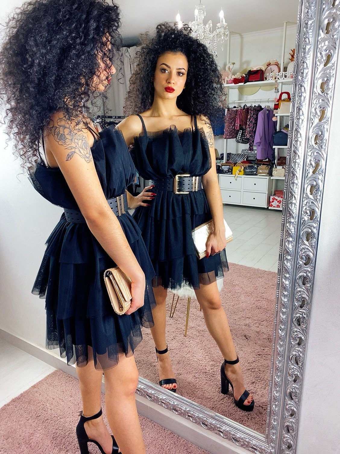 Abito in tulle nero Venere