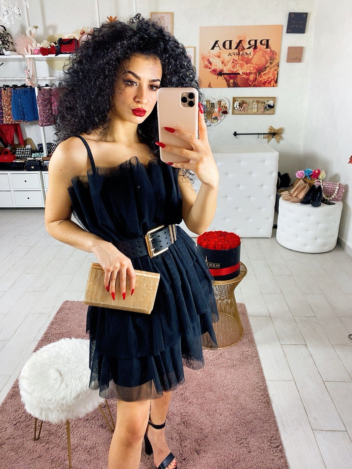 Abito in tulle nero Venere