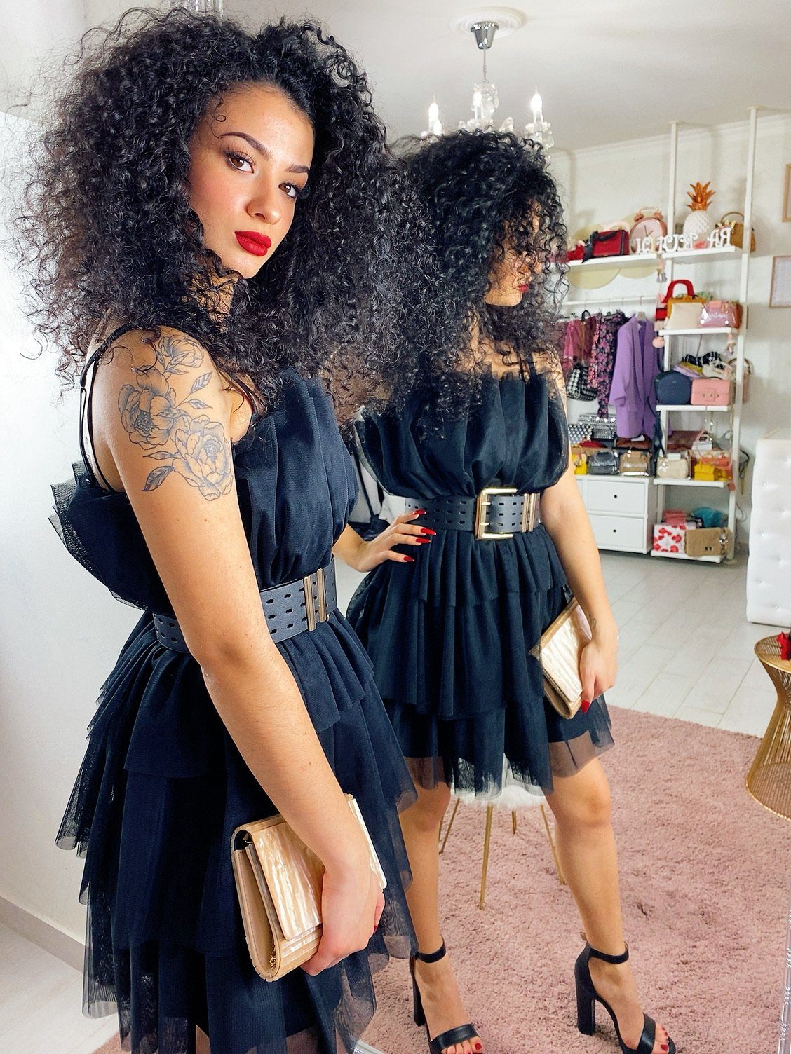 Abito in tulle nero Venere